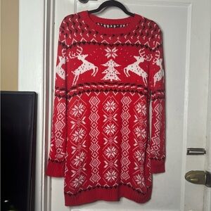 WORN ONCE Amazon fashions red Christmas sweater dress size M